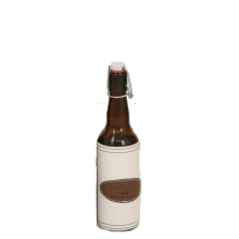 Бутылка МАГАРЫЧ Круглая 0,5 л + чехол белый кожа/экокожа+колпачок - уменьшенная 4