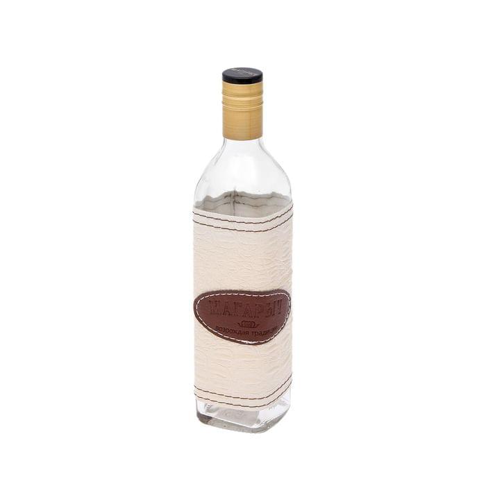 Бутылка МАГАРЫЧ Круглая 0,5 л + чехол коричневый кожа/экокожа+колпачок - уменьшенная 4