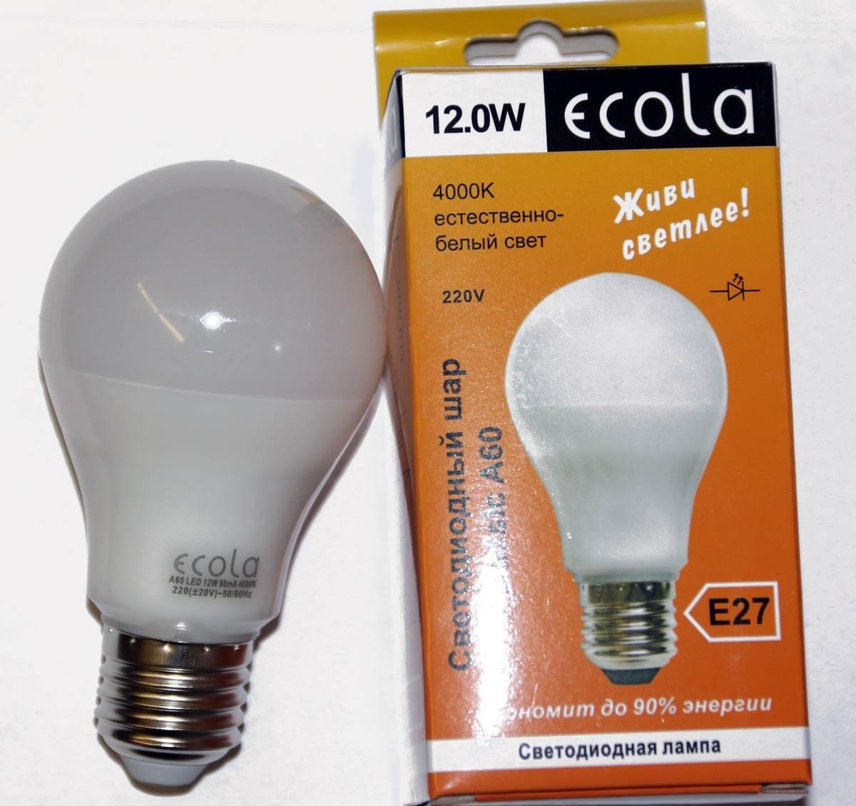 LED Лампа ECOLA  Е27 12W 4000K - уменьшенная 5