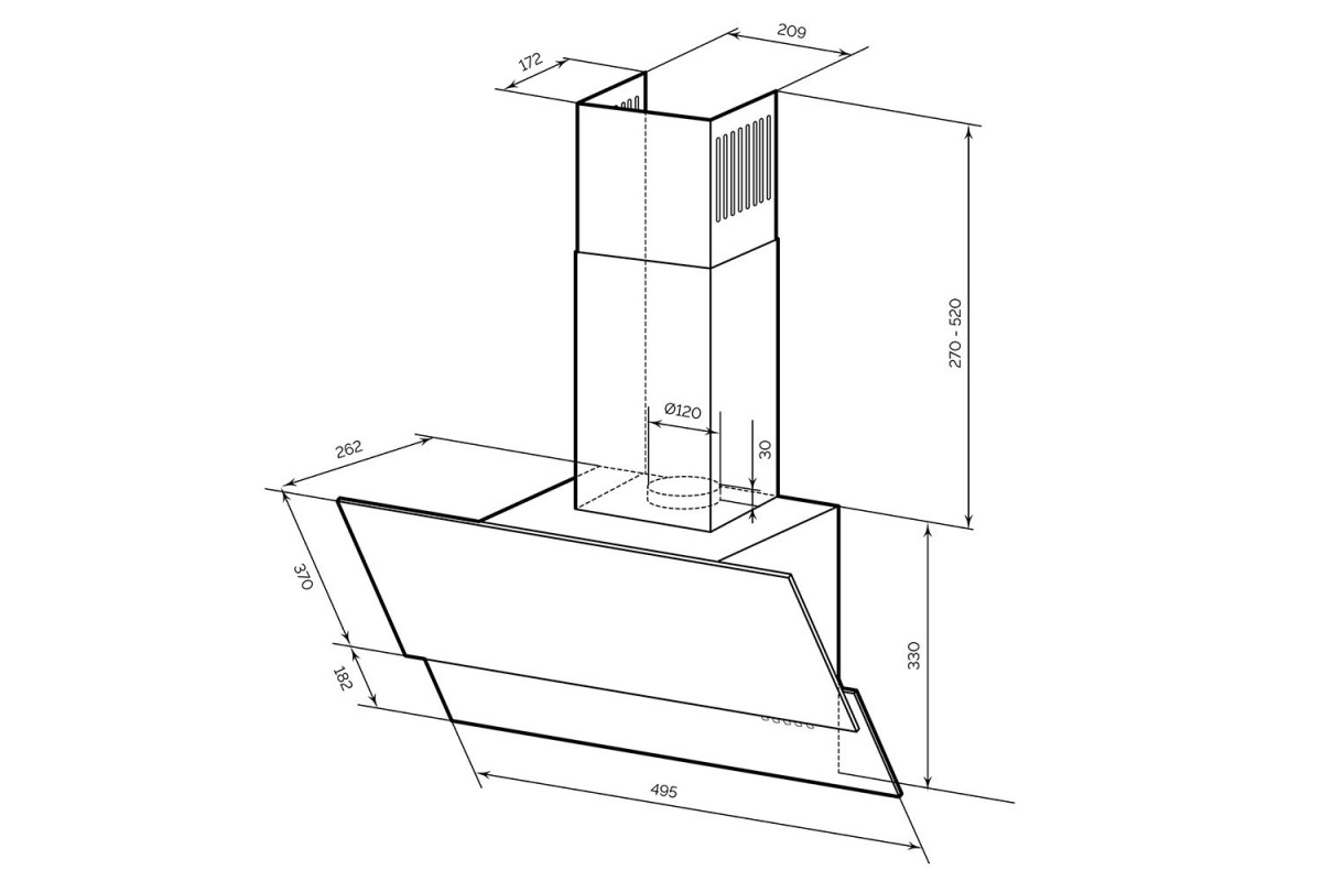 LEX MERA 500 Black Вытяжка - уменьшенная 7