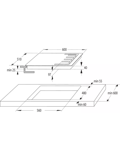 GORENJE GT 641 AKB Встраиваемая газовая поверхность - уменьшенная 9