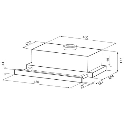 KRONA KAMILLA F 450 WHITE  Вытяжка - уменьшенная 10