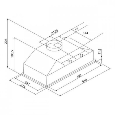 KRONA KATE 600 GLASS BLACK PB K Вытяжка - уменьшенная 11
