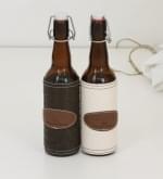 Бутылка МАГАРЫЧ 0,5 л  коричневая с бугель пробкой + чехол коричневый кожа/ экокожа