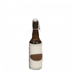 Бутылка МАГАРЫЧ Круглая 0,5 л + чехол белый кожа/экокожа+колпачок